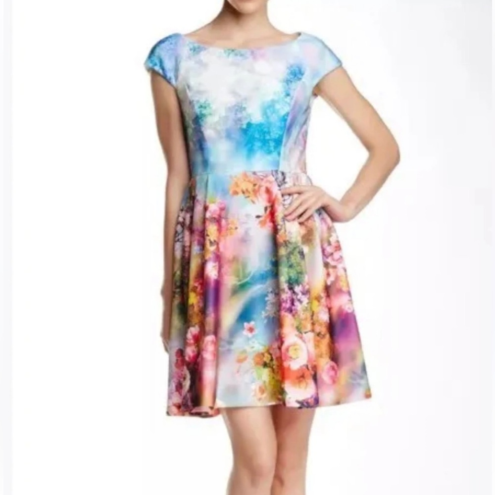 Betsey Johnson Floral Scuba Dress Size 8